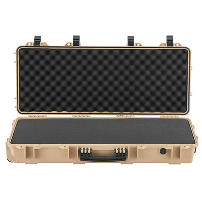 VEVOR Hard Rifle Case, Lockable Rifle Case with 4 Layers Pre-cut Foams, 36 in Gun Storage with Wheels, IP67 Waterproof & Dustproof Pistol Storage Cases for Rifles, Shotguns, Airsoft Guns, Khaki - View 8