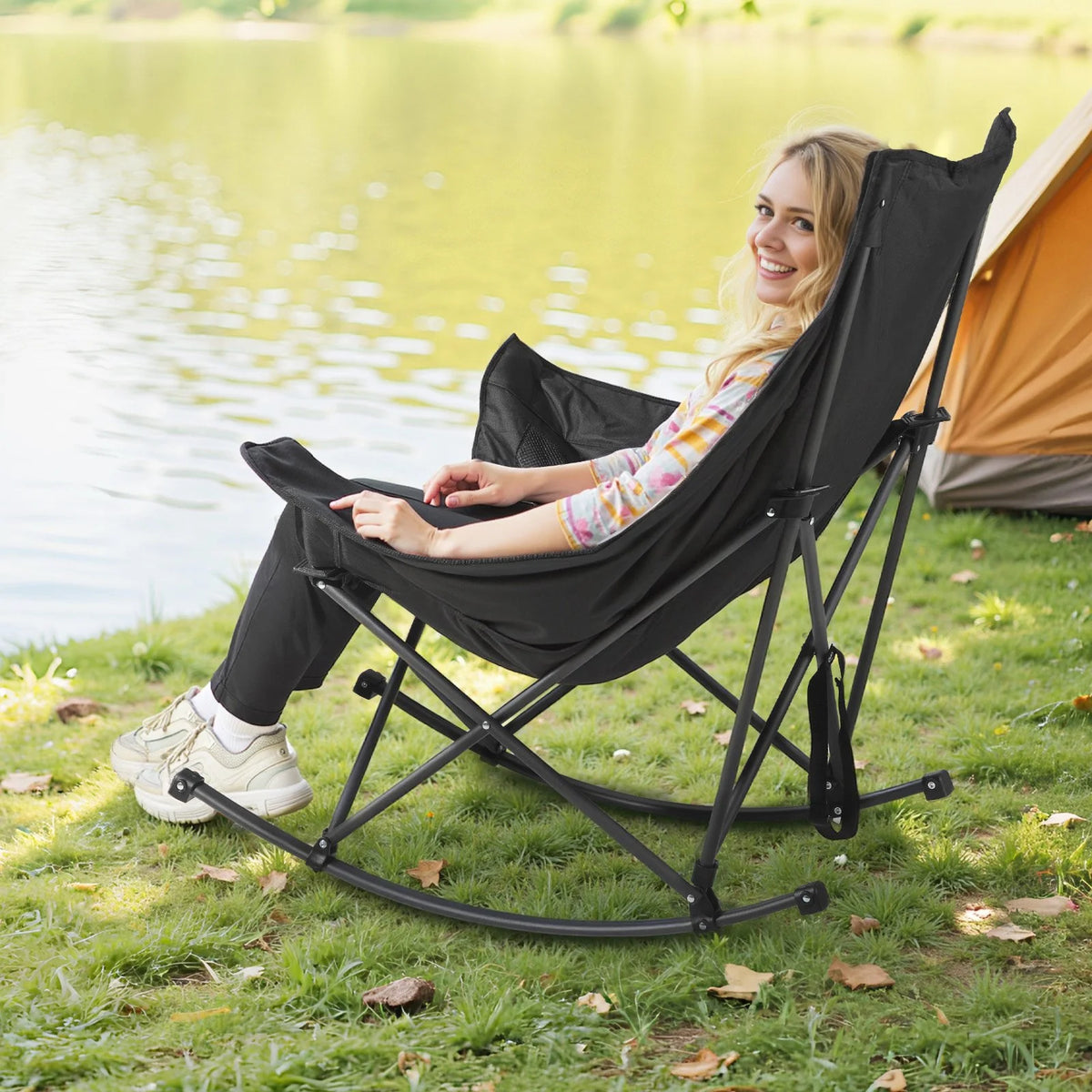 VEVOR Heated Camping Chair 3 Heating Settings  Folding Rocker Chair Heavy Duty - View 7