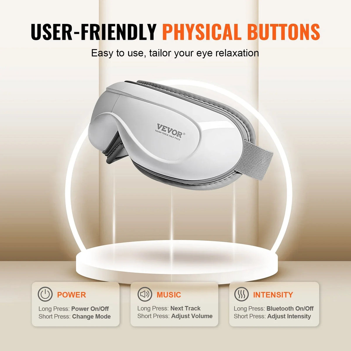 VEVOR Heated Eye Massager Eye Care Device 5 Modes Bluetooth Music 180° Foldable - View 5