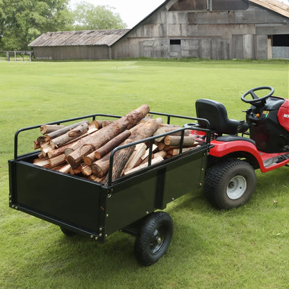 VEVOR Heavy Duty ATV Trailer Steel Dump Cart, 750-Pound 15 Cubic Feet, Garden Utility Trailer with Removable Sides for Riding Lawn Mower Tractor - View 6