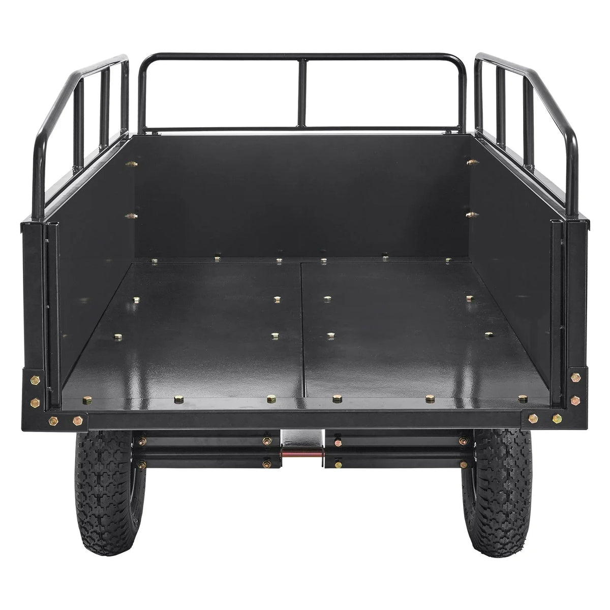VEVOR Heavy Duty ATV Trailer Steel Dump Cart, 750-Pound 15 Cubic Feet, Garden Utility Trailer with Removable Sides for Riding Lawn Mower Tractor - View 8