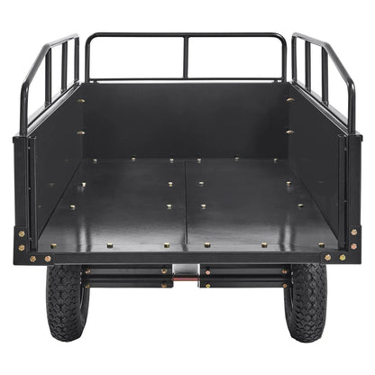 VEVOR Heavy Duty ATV Trailer Steel Dump Cart, 750-Pound 15 Cubic Feet, Garden Utility Trailer with Removable Sides for Riding Lawn Mower Tractor - View 8