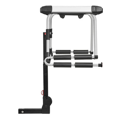VEVOR Hitch Mounted Ski & Snowboard Rack, Fits 2-Inch Receiver, Carries up to 6 Pairs of Skis or 4 Snowboards, Hitch-Mounted Rack for Car with Key Lock, Security Strap, Tilt Access, Rubber Padding - View 9