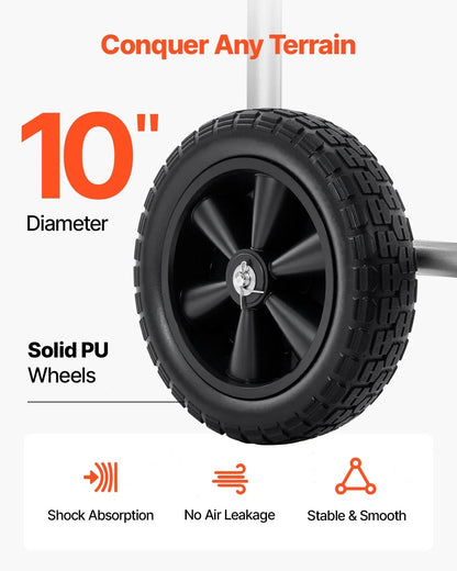 VEVOR Hose Reel Cart, Hold Up to 250 ft of 5/8’’ Hose, Garden Water Hose Carts Mobile Tools with 4 Wheels, Heavy Duty Powder-coated Steel Outdoor Planting with Storage Basket, for Garden, Yard, Lawn - View 5