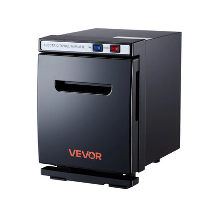 VEVOR Hot Towel Warmer, 1.1 gal Small Towel Warmer Cabinet with Clip & Stainless Steel Rack, Holds up 8-12 Towels, Portable All-Round Heating Cabinet for Spa, Barber, Manicures, Massage, Salon, Black