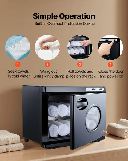 VEVOR Hot Towel Warmer, 5 gal Large Towel Warmer Cabinet with See Through Window, Clip & Stainless Steel Racks, Holds up 36 Towels, All-Round Heating Cabinet for Spa, Barber, Manicures, Massage, Salon - View 4
