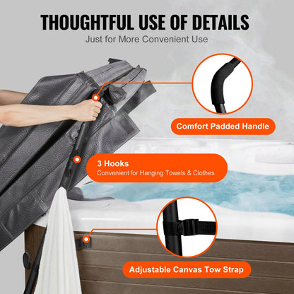 VEVOR Hot Tub Cover Lift, Spa Cover Lift, Height 31.5" - 41.3" Width 53" - 92.5" Adjustable, Installed at the Bottom on One Side, Suitable for Various Sizes of Rectangular Bathtubs, Hot Tubs, Spa - View 4