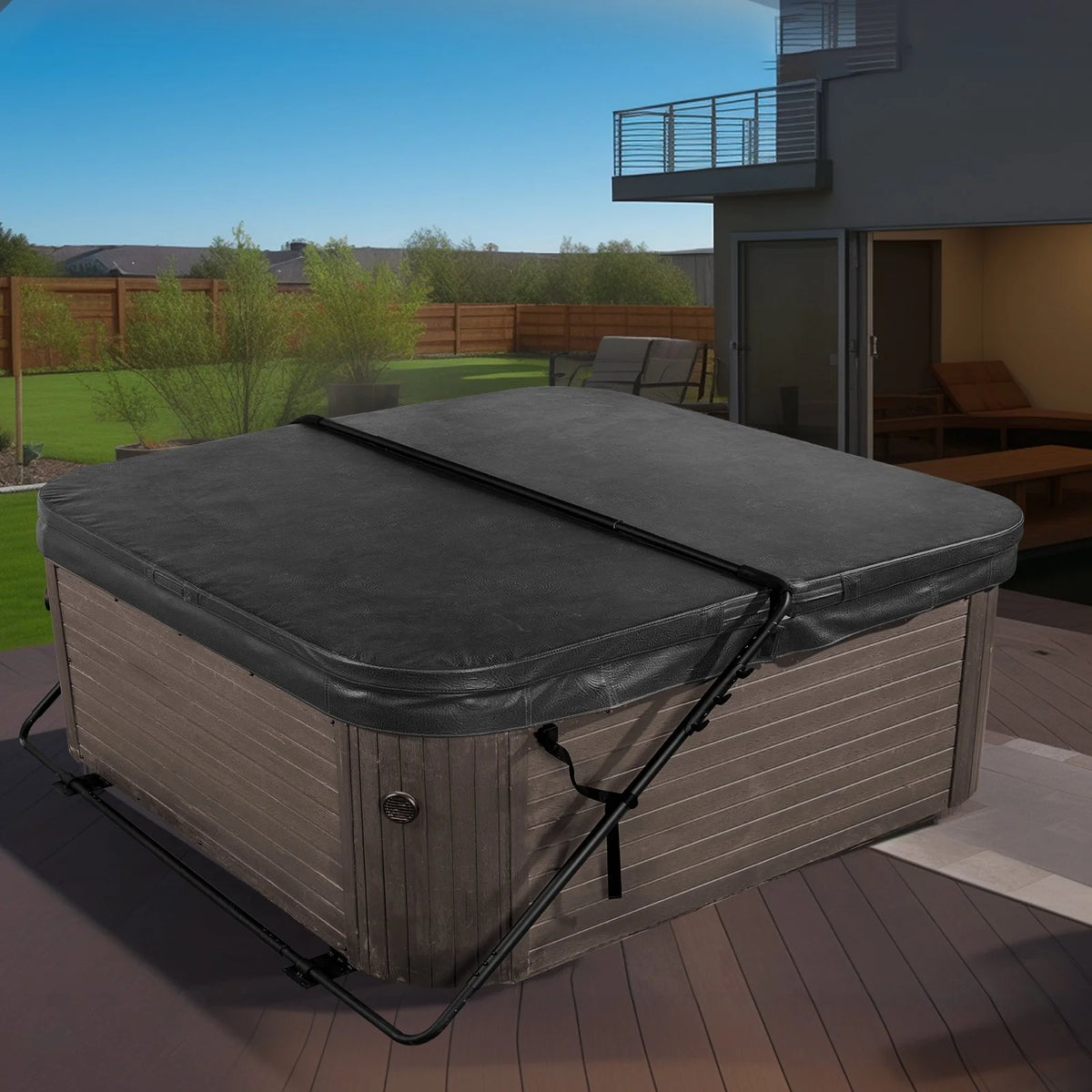 VEVOR Hot Tub Cover Lift, Spa Cover Lift, Height 31.5" - 41.3" Width 53" - 92.5" Adjustable, Installed at the Bottom on One Side, Suitable for Various Sizes of Rectangular Bathtubs, Hot Tubs, Spa - View 7