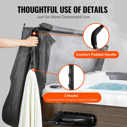 VEVOR Hot Tub Cover Lift, Spa Cover Lift, Height 31.5" - 41.3" Width 69" - 100.5" Adjustable, Installed on Both Sides at the Top, Suitable for Various Sizes of Rectangular Bathtubs, Hot Tubs, Spa - View 5