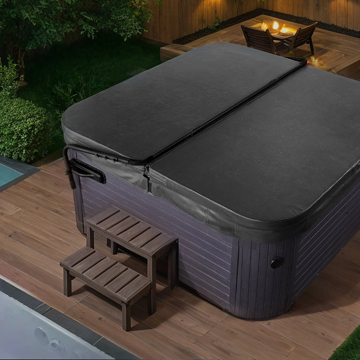 VEVOR Hot Tub Cover Lift, Spa Cover Lift, Height 31.5" - 41.3" Width 69" - 100.5" Adjustable, Installed on Both Sides at the Top, Suitable for Various Sizes of Rectangular Bathtubs, Hot Tubs, Spa - View 8