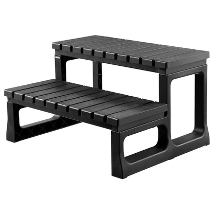 VEVOR Hot Tub Steps, 2-Step Spa Outdoor Stairs, Heavy Duty 23.6 inch Wide PP Above-Ground/Inflatable Pool Ladder with 320 lbs Weight Capacity, Multi-Use for Porch, Patio, Deck, Campers, Black - View 8