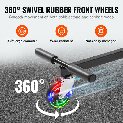 VEVOR Hoverboard Seat Attachment, for 6.5" 8" 8.5" 10" Hoverboards, with LED Lights, Grips Control, Adjustable Frame Length and 220 LBS Load Capacity, Hover Board Go Karts Accessory, for Kids Adults - View 4