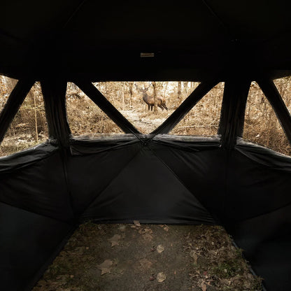 VEVOR Hunting Blind, 270° See Through Ground Blind, 2-3 Person Pop Up Deer Blind for Hunting with Carrying Bag, Portable Resilient Hunting Tent, 3 Horizontal Windows for Turkey and Deer Hunting - View 8
