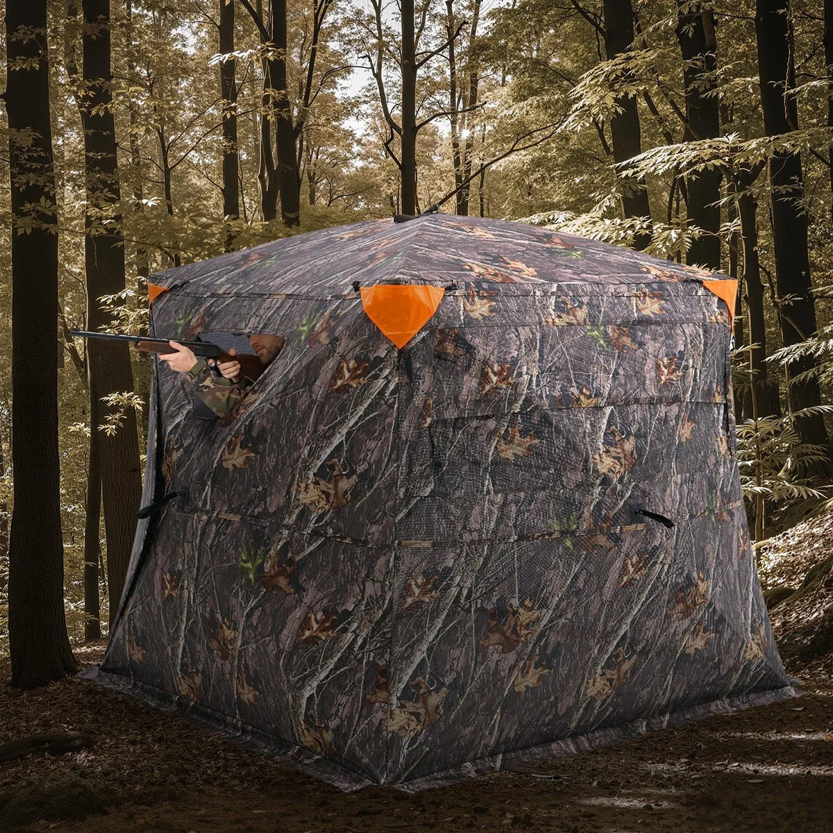 VEVOR Hunting Blind, 270° See Through Ground Blind, 4-5 Person Pop Up Deer Blind for Hunting with Carrying Bag, Portable Resilient Hunting Tent, One-Way See-Through Mesh for Turkey and Deer Hunting - View 8