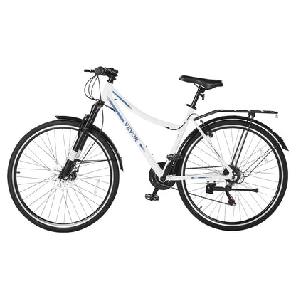 VEVOR Hybrid Bike Mens Hybrid Bicycle City Commuter Bikes 700c 21-Speed Shimano