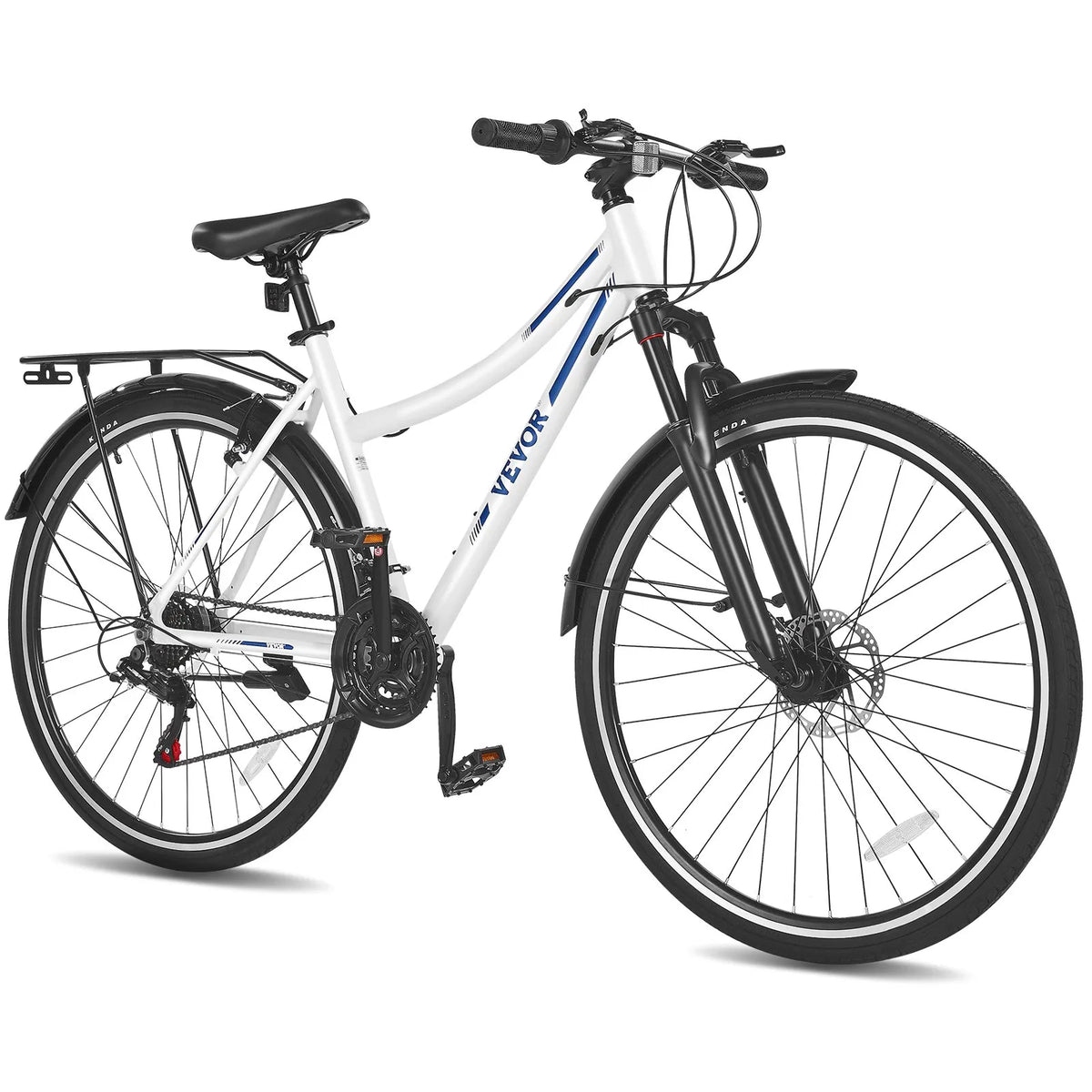 VEVOR Hybrid Bike Mens Hybrid Bicycle City Commuter Bikes 700c 21-Speed Shimano - View 11