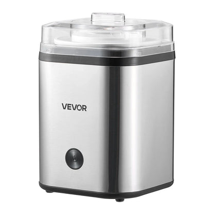 VEVOR Ice Cream Maker, 2.11 Qt. Large Capacity, Electric Automatic Ice-Cream Machine, with Easy Operation & Cleaning, Stainless Steel Shell, for Homemade Frozen Yogurt, Fruit Sorbet, Gelato, Silver