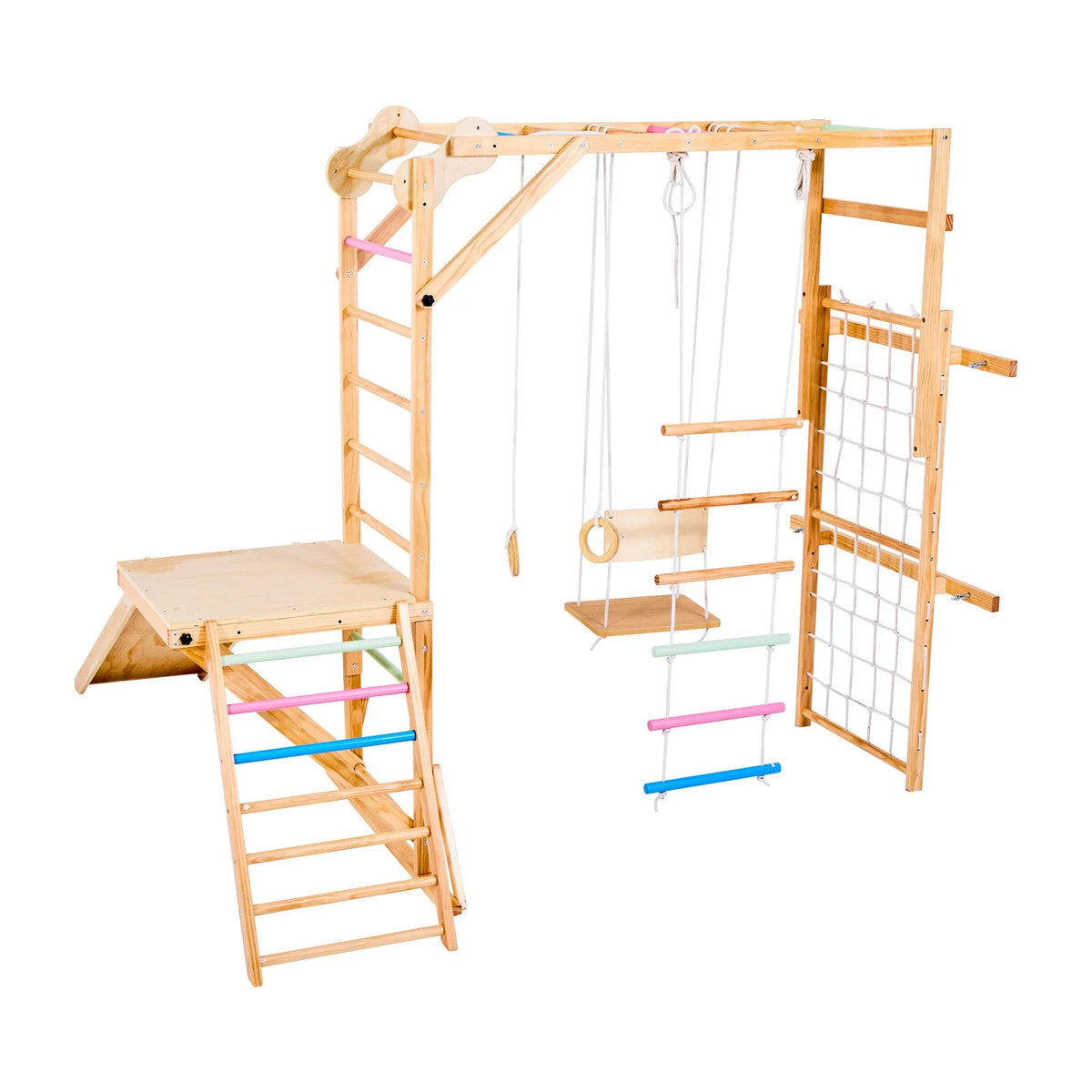 VEVOR Indoor Playground Jungle Gym 8-in-1 Wooden Indoor Playground Playset - View 10