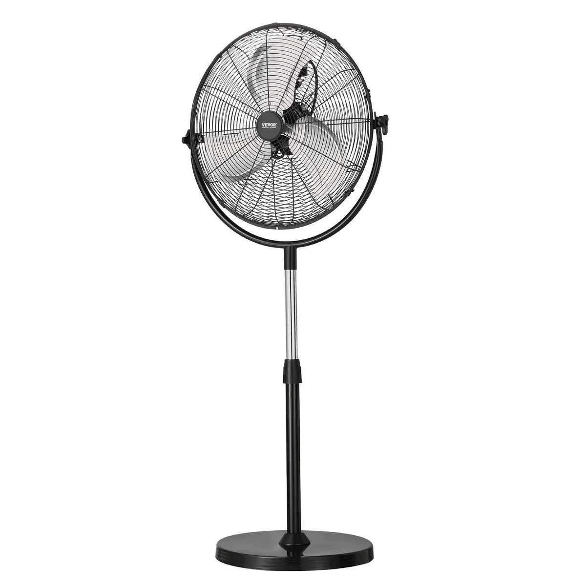 VEVOR Industrial Pedestal Fan, 20 Inch Standing Fan with 46.9 to 59.6 Inches Adjustable Height, Floor Fans with 3 Adjustable Speeds, High Power Fans for Warehouse,Garage,Commercial,Residential, Black - View 9