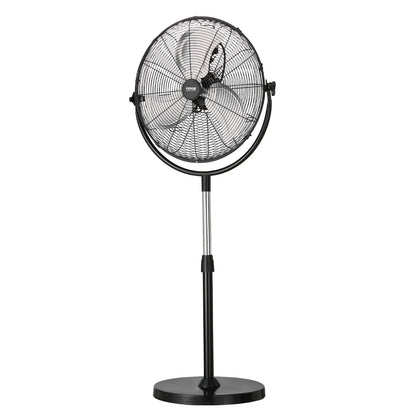 VEVOR Industrial Pedestal Fan, 20 Inch Standing Fan with 46.9 to 59.6 Inches Adjustable Height, Floor Fans with 3 Adjustable Speeds, High Power Fans for Warehouse,Garage,Commercial,Residential, Black - View 9