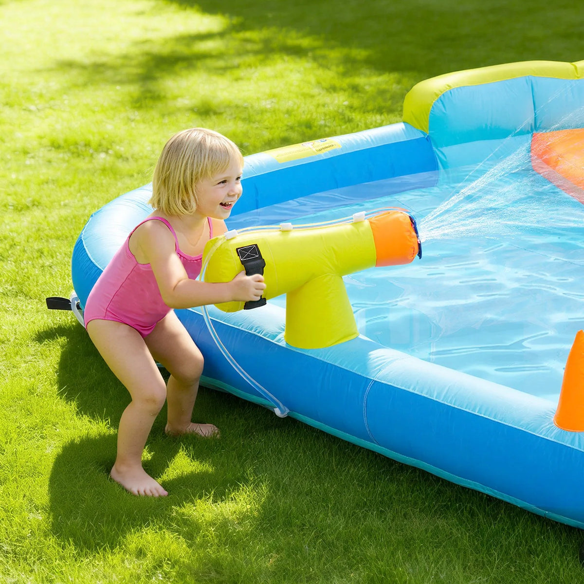 VEVOR Inflatable Bounce House, 11.6 x 13.1 x 7.7 ft Inflatable Bounce House Water Slide, Bouncer Castle with Bounces Zone, Climbing Wall, Splash Pool & Water Ring Toss, for 3 to 4 Kids Ages 3 to 8 - View 7