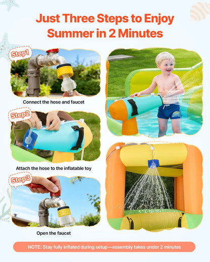 VEVOR Inflatable Bounce House, 13.3 x 11.4 x 8.4 ft Inflatable Bounce House Water Slide, Bouncer Castle with Climbing Wall, Double Tall Slides, Splash Pool & Mini Soccer, for 3 to 4 Kids Ages 3 to 8 - View 5