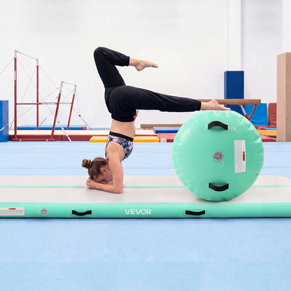 VEVOR Inflatable Gymnastics Air Mat with Air Barrel 10 ft Training Mats, 4 inches Thick Sturdy Tumble Track with Electric Pump, Tumbling Mat for Home Use/Gym/Outdoor/Yoga/Cheerleading, Mint Green - View 7