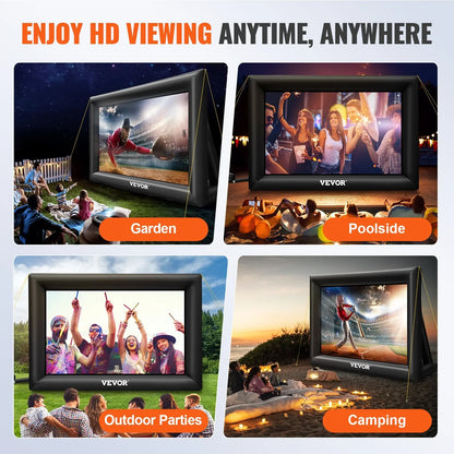 VEVOR Inflatable Movie Screen 20FT Inflatable Projector Screen for outside with 350W Air Blower Inflatable Screen Oxford Fabric Material Blow Up Screen for Outdoor Movie Supports Front/Rear Projection - View 5