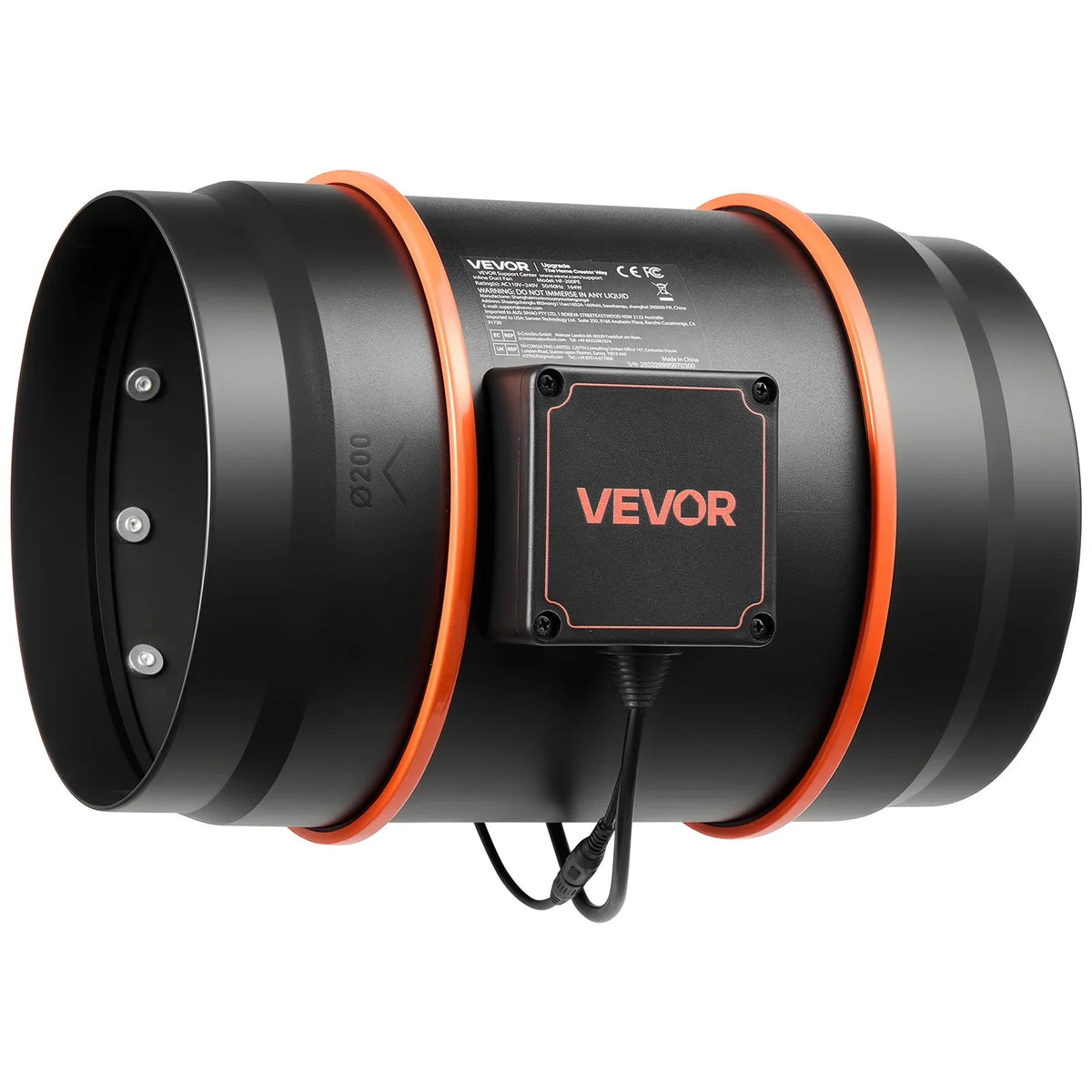 VEVOR Inline Duct Fan, 807 CFM 8 inch EC Motor Ventilation Fan with 3-Speed Circulation, 10-Speed PWM Controller, Timer-Controlled Operation, Cooling for Grow Tents, Indoor Gardening, Hydroponics - View 10