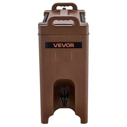 VEVOR Insulated Beverage Dispenser, 5 Gal/19L Hot and Cold Beverage Server with Spigot & Handle, Food-Grade Thermal Drink Dispenser Cooler for Tea Coffee Water in Cafes & Restaurants, Brown - View 9