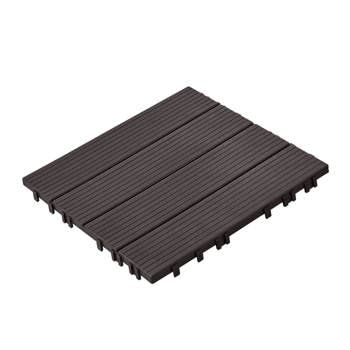 VEVOR Interlocking Deck Tiles, 54 Pack,12"x12" 54 sq. ft Plastic Waterproof Outdoor Flooring All Weather Use, Patio Floor Decking Covering Tiles for Porch Poolside Balcony Backyard, Dark Brown - View 10