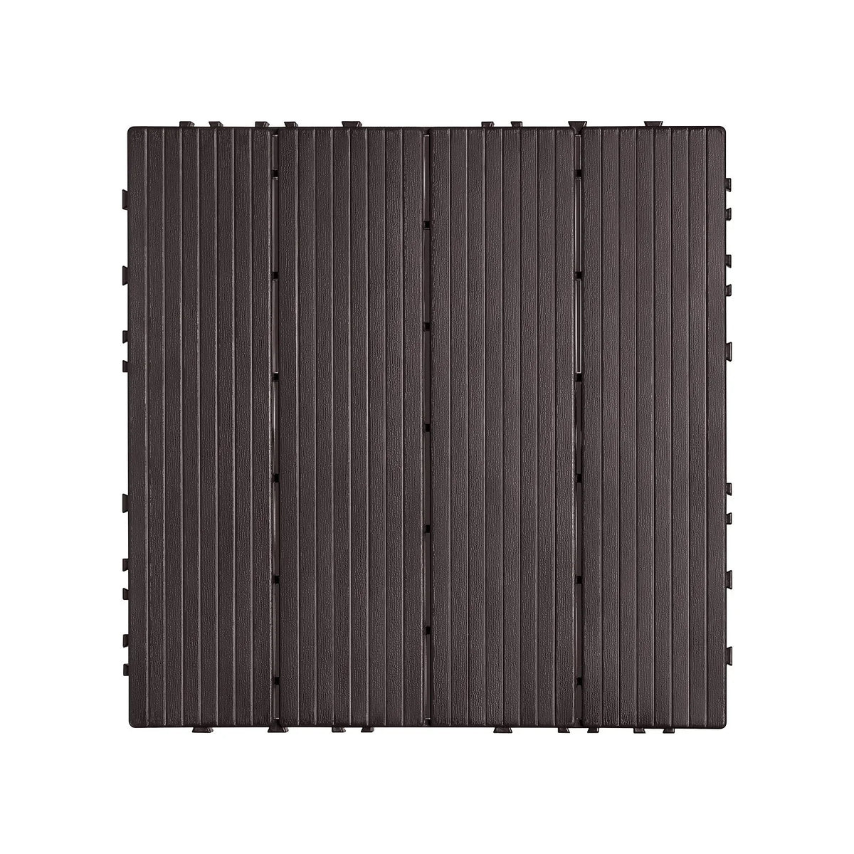 VEVOR Interlocking Deck Tiles, 54 Pack,12"x12" 54 sq. ft Plastic Waterproof Outdoor Flooring All Weather Use, Patio Floor Decking Covering Tiles for Porch Poolside Balcony Backyard, Dark Brown - View 9