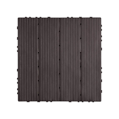 VEVOR Interlocking Deck Tiles, 54 Pack,12"x12" 54 sq. ft Plastic Waterproof Outdoor Flooring All Weather Use, Patio Floor Decking Covering Tiles for Porch Poolside Balcony Backyard, Dark Brown - View 9