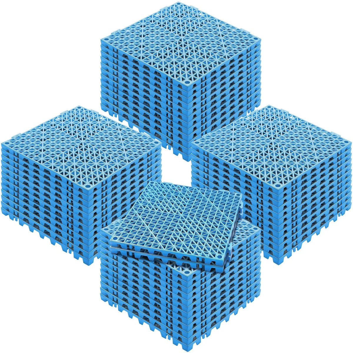 VEVOR Interlocking Tile 50PCS Blue, Drainage Tiles 12" x 12" Splicing, Soft PVC Interlocking Drainage Floor Tiles, Non-Slip Drainage Holes for Restroom, Bathroom, Kitchen, Pool, Wet Areas - View 8
