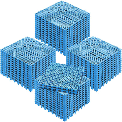 VEVOR Interlocking Tile 50PCS Blue, Drainage Tiles 12" x 12" Splicing, Soft PVC Interlocking Drainage Floor Tiles, Non-Slip Drainage Holes for Restroom, Bathroom, Kitchen, Pool, Wet Areas - View 8