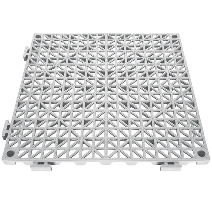 VEVOR Interlocking Tile 50PCS Gray, Drainage Tiles 12" x 12" Splicing, Soft PVC Interlocking Drainage Floor Tiles, Non-Slip Drainage Holes for Restroom, Bathroom, Kitchen, Pool, Wet Areas - View 10