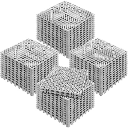 VEVOR Interlocking Tile 50PCS Gray, Drainage Tiles 12" x 12" Splicing, Soft PVC Interlocking Drainage Floor Tiles, Non-Slip Drainage Holes for Restroom, Bathroom, Kitchen, Pool, Wet Areas - View 8