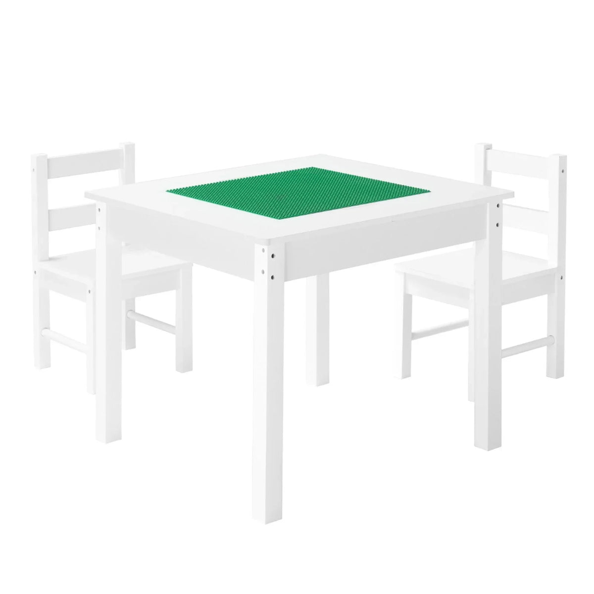 VEVOR Kids Activity Table and 2 Chairs Set, Building Blocks Double-Sided Tabletop, Toddler Table and Chair Set with Storage for Kids 3+ Years, Large Storage Space, Present for Boys & Girls, White - View 10