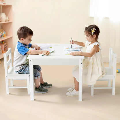 VEVOR Kids Activity Table and 2 Chairs Set, Building Blocks Double-Sided Tabletop, Toddler Table and Chair Set with Storage for Kids 3+ Years, Large Storage Space, Present for Boys & Girls, White - View 7