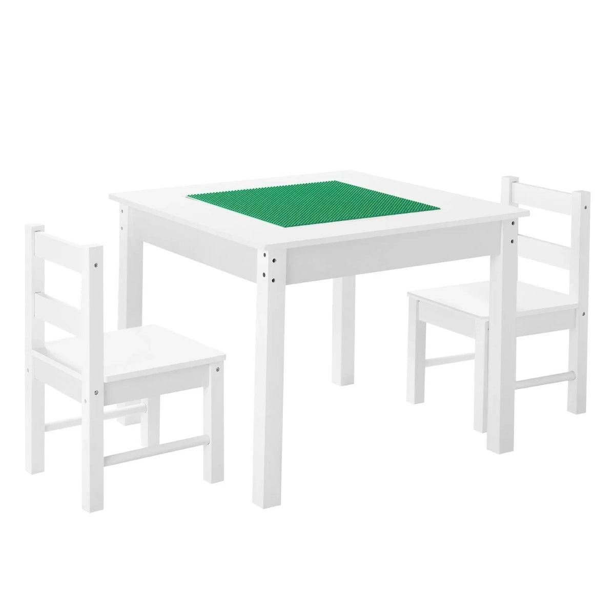 VEVOR Kids Activity Table and 2 Chairs Set, Building Blocks Double-Sided Tabletop, Toddler Table and Chair Set with Storage for Kids 3+ Years, Large Storage Space, Present for Boys & Girls, White - View 8
