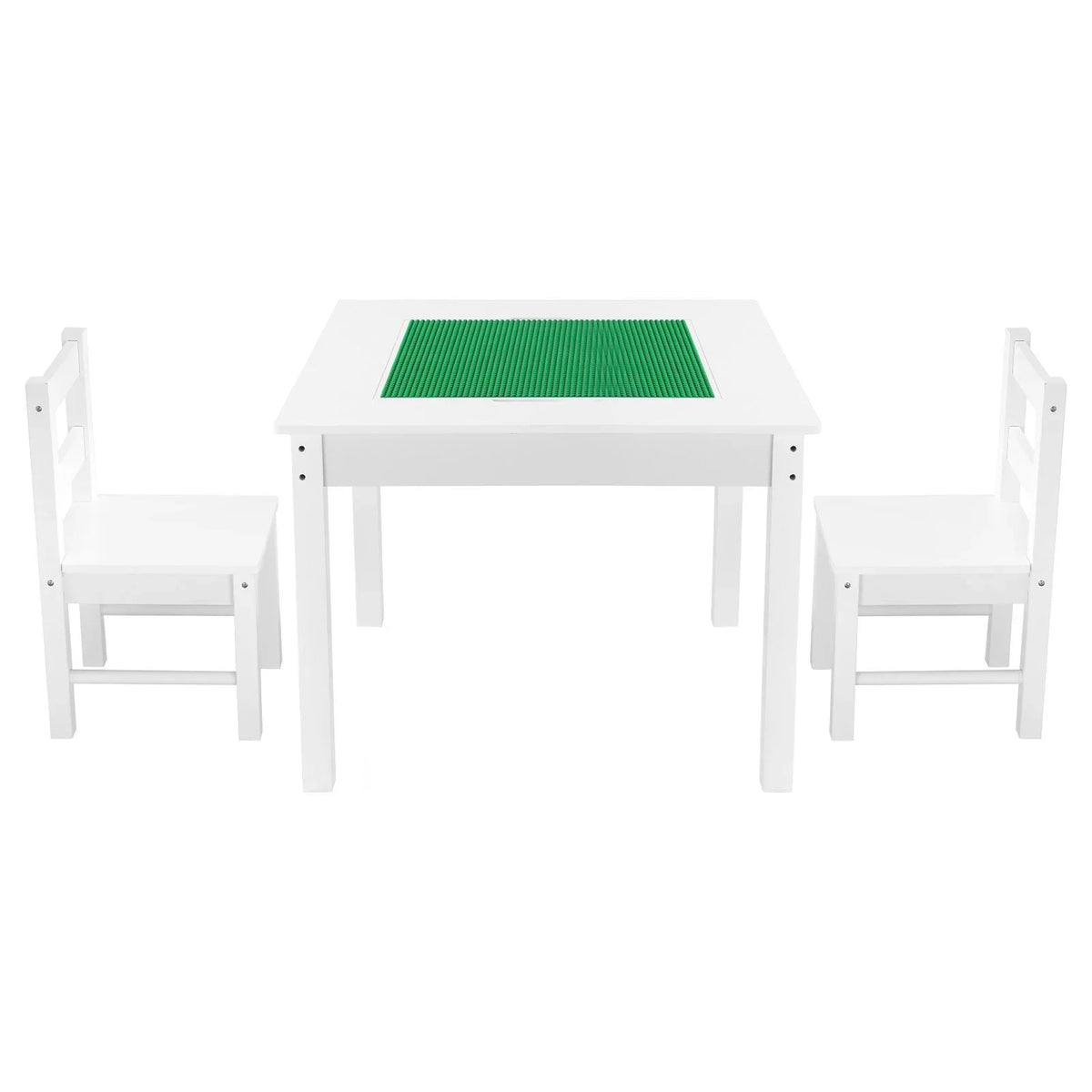 VEVOR Kids Activity Table and 2 Chairs Set, Building Blocks Double-Sided Tabletop, Toddler Table and Chair Set with Storage for Kids 3+ Years, Large Storage Space, Present for Boys & Girls, White - View 9
