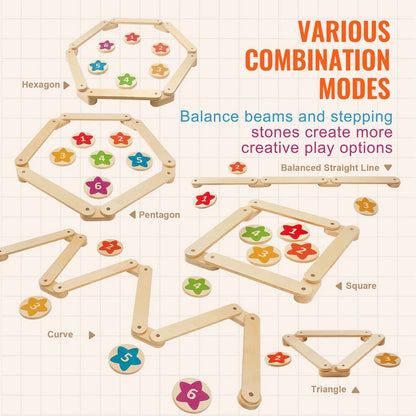 VEVOR Kids Balance Beam Stepping Stones Gymnastics Children Balance Board 6 PCS - View 5