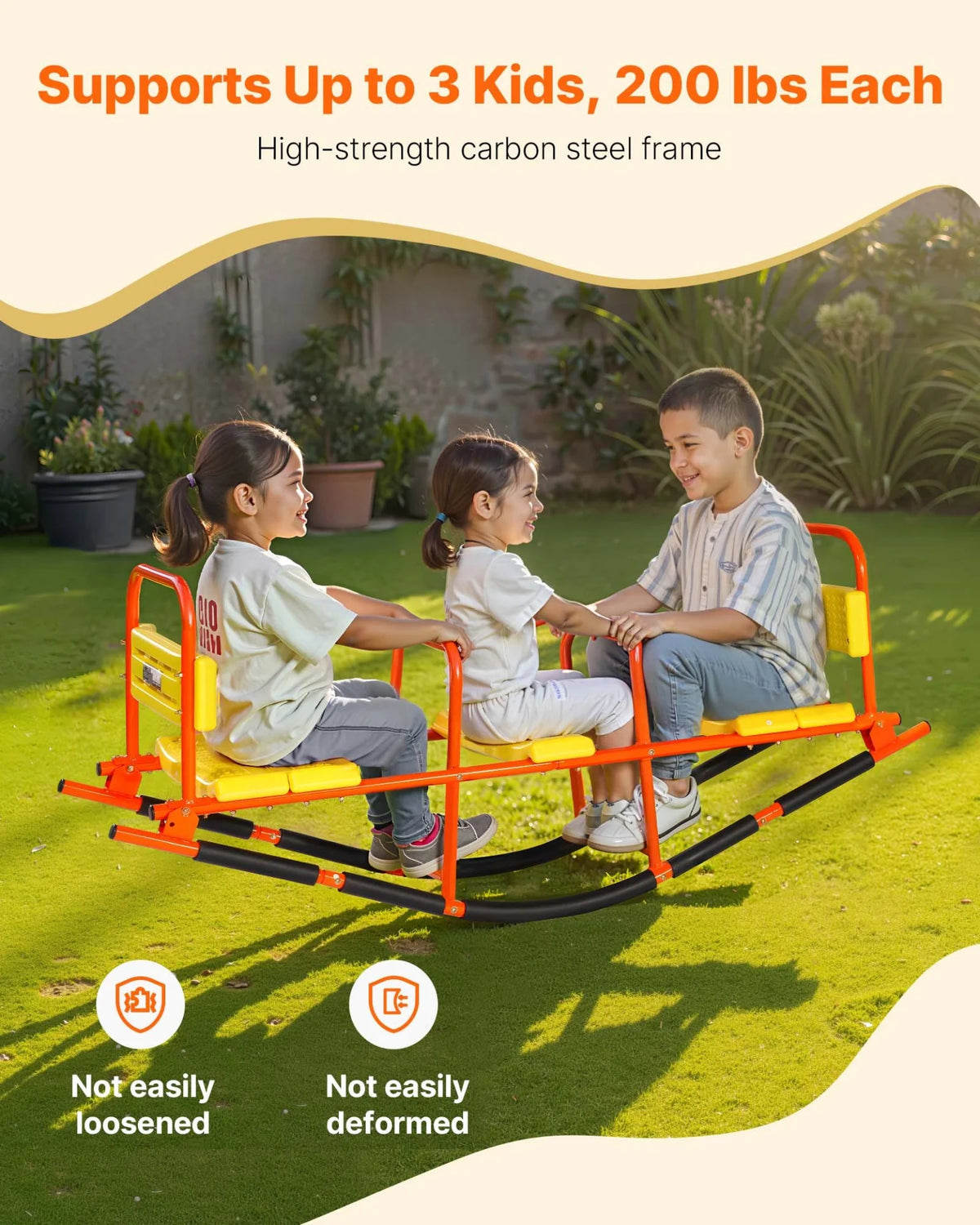 VEVOR Kids Seesaw 200 lbs Capacity Metal Rocking Teeter Totter with Handles - View 2