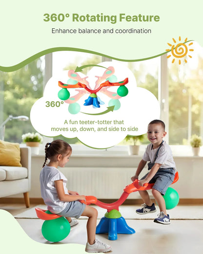 VEVOR Kids Seesaw 55 lbs Capacity 360 Degrees Rotating Teeter Totter Aged 3+ - View 3
