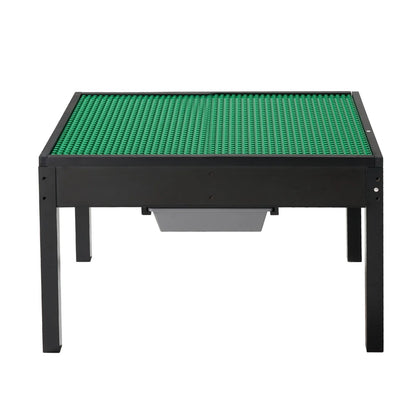 VEVOR Kids Wooden Activity Table, Building Blocks Double-Sided Tabletop, Multi-Purpose Activity Play Table with 2 Storage Bins for Kids 3+ Years, Large Storage Space, Present for Boys & Girls, Black - View 9