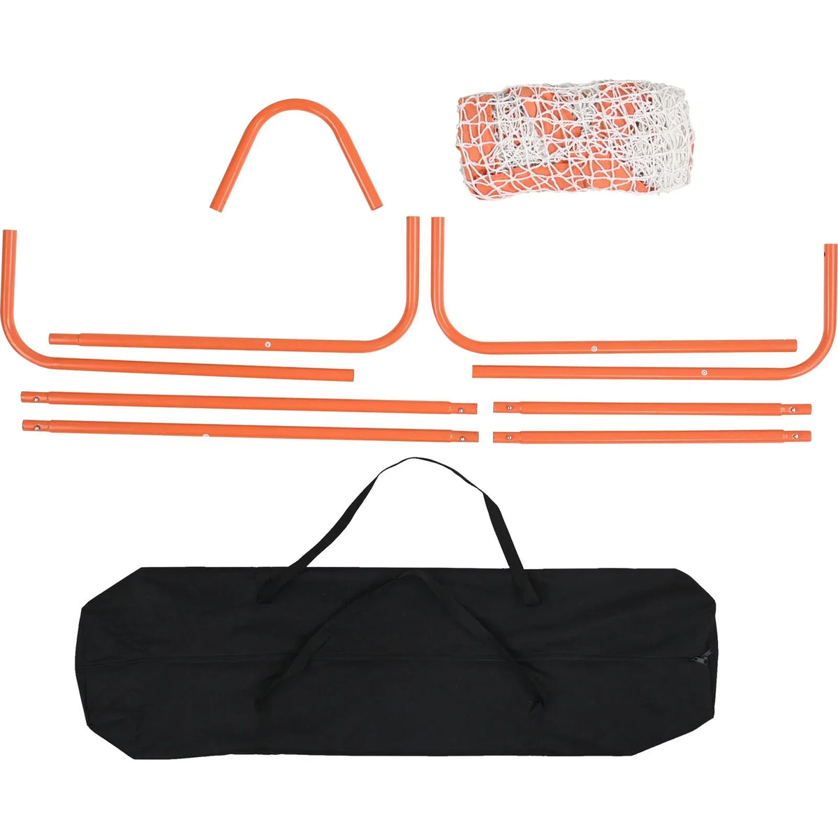 VEVOR Lacrosse Goal, 4' x 4' Small Kids Lacrosse Net, Folding Portable Lacrosse Goal with Carry Bag, Iron Frame Backyard Training Equipment, Quick & Easy Setup, Perfect for Youth Training, Orange - View 8