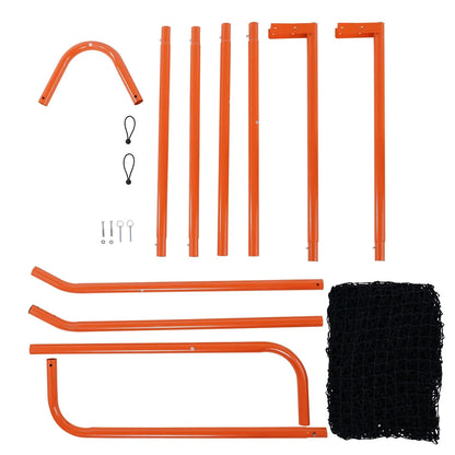 VEVOR Lacrosse Goal, 6' x 6' Lacrosse Net, Folding Portable Backyard Lacrosse Training Equipment, Steel Frame Training Net, Quick & Easy Setup Lacrosse Goal, Perfect for Youth Adult Training, Orange - View 9