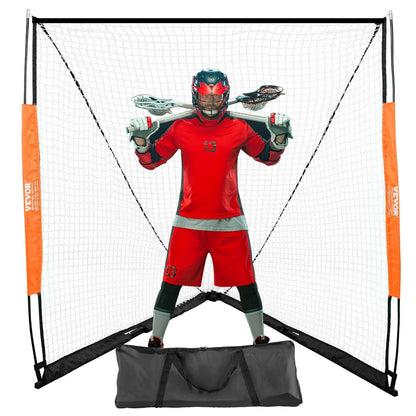 VEVOR Lacrosse Goal, 6' x 6' Lacrosse Net, Portable Lacrosse Goal with Carry Bag, Fiberglass Rod Backyard Lacrosse Training Equipment, Easy Setup Collegiate Goal, Perfect for Youth Adult Training - View 10
