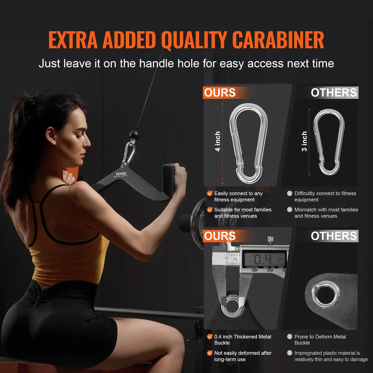 VEVOR LAT Pulldown Bar Handle Attachment V-bar T-bar Cable Machine for Home Gym - View 3