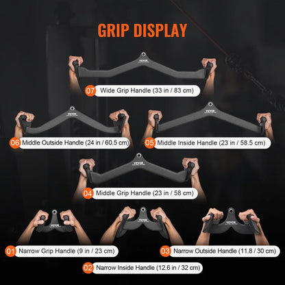 VEVOR LAT Pulldown Bar Handle Attachment V-bar T-bar Cable Machine for Home Gym - View 4